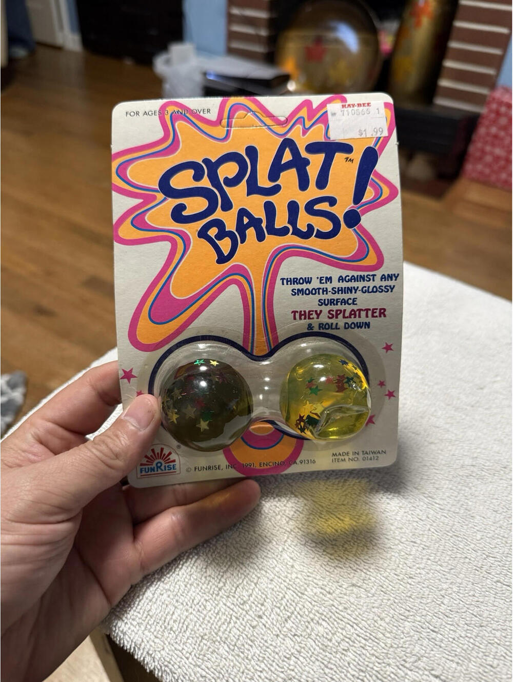 Funrise Inc - 1991 Splat Ball Made In Taiwan Damaged Slightly - Yellow